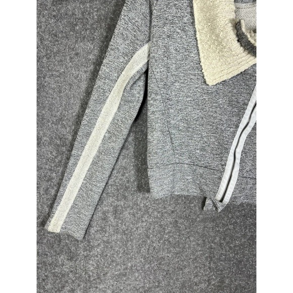 Dolan T-Shirt Knit Cowl Neck Asymmetrical Full Zip‎ Crop Sweater Womens XS Gray - Picture 8 of 16